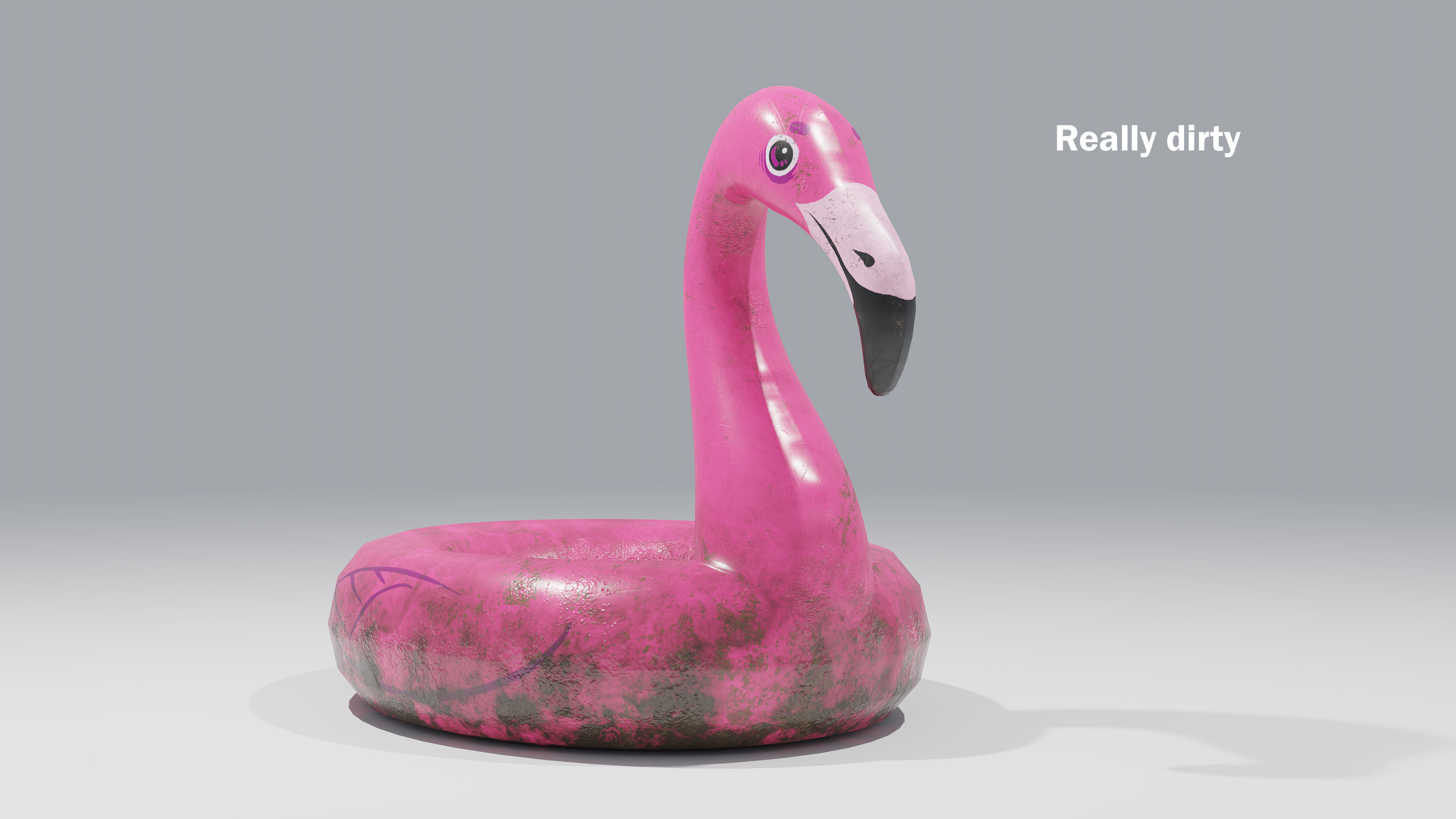 PBR Flamingo Inflatable Pool Float 5 Styles  Low-poly 3D model_9
