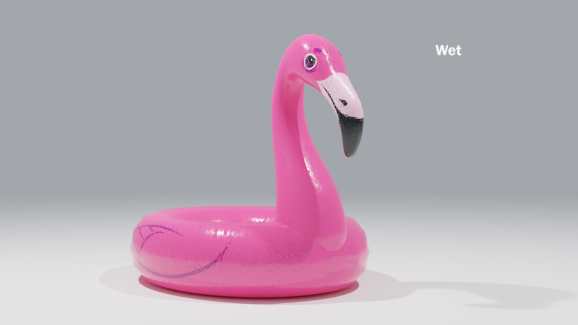 PBR Flamingo Inflatable Pool Float 5 Styles  Low-poly 3D model_7