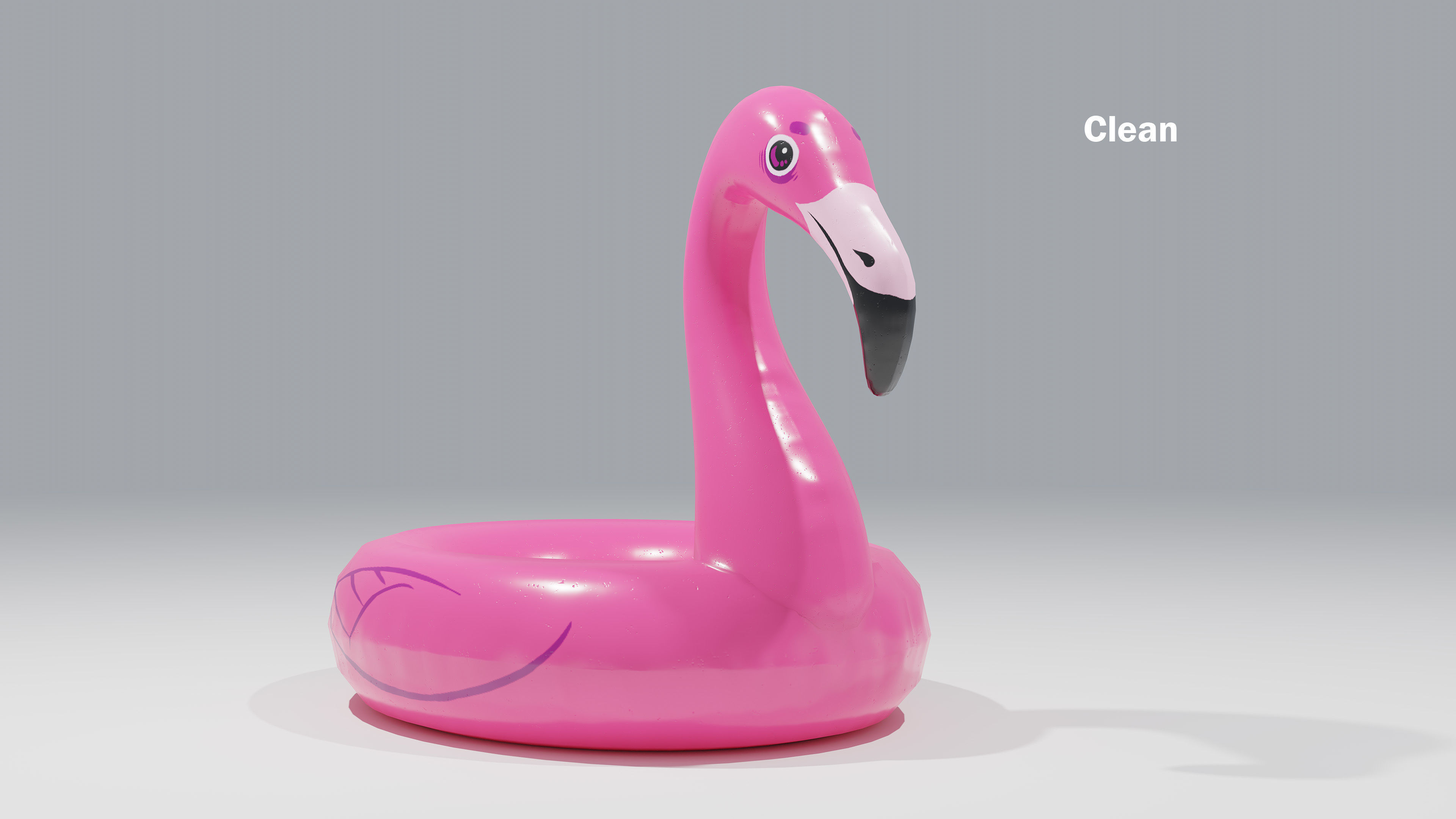 PBR Flamingo Inflatable Pool Float 5 Styles  Low-poly 3D model_6