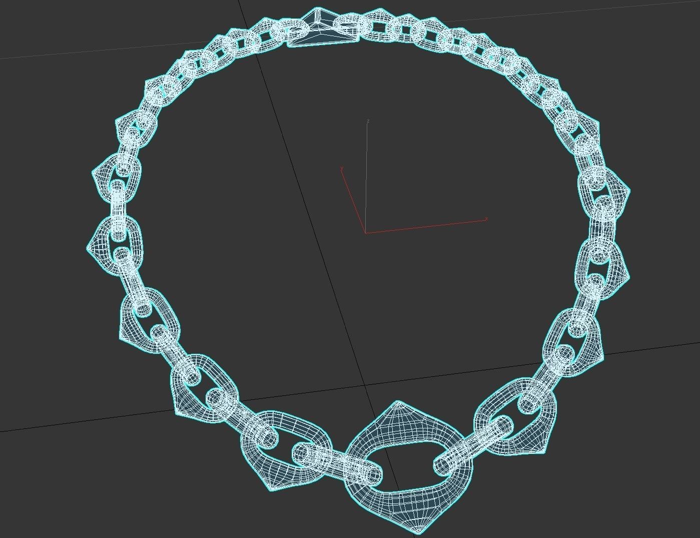 Prada Eternal Necklace Gold Siver Rose Low-poly 3D model_10