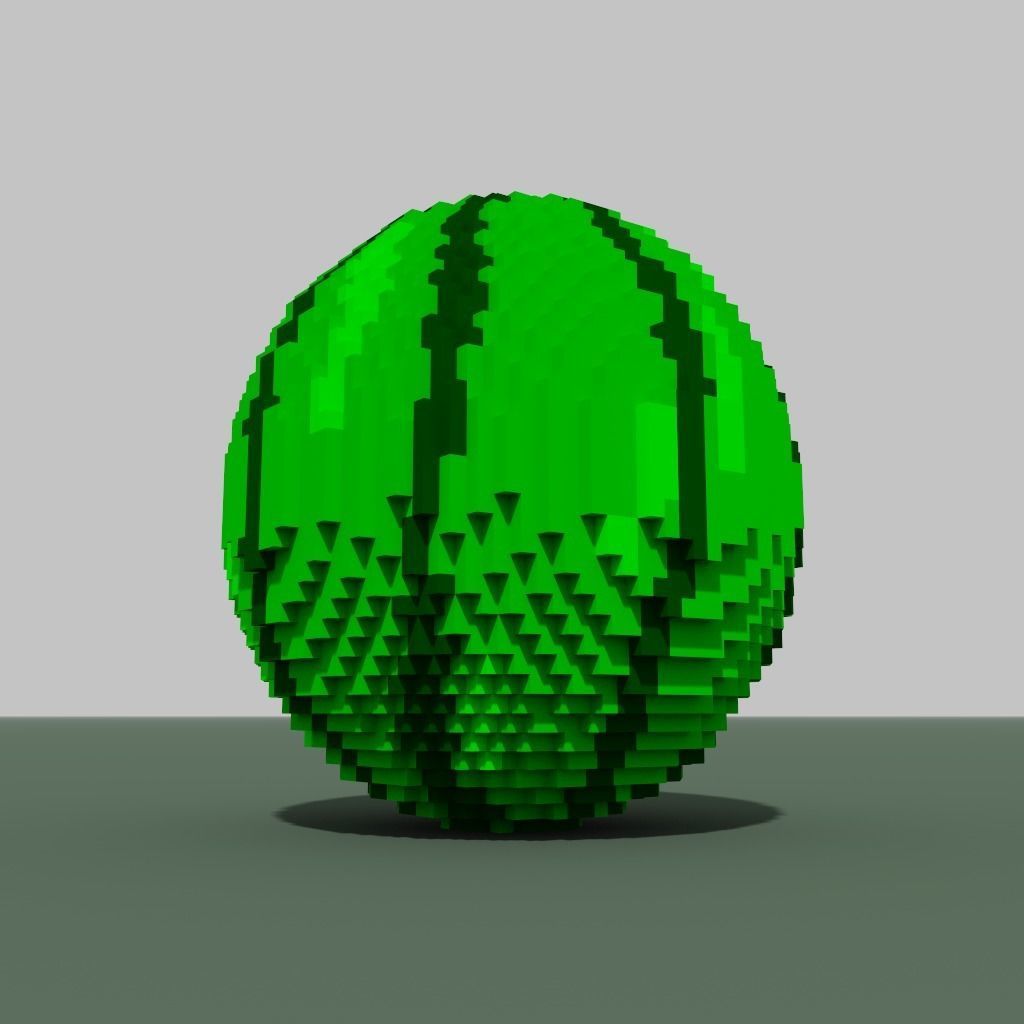 Voxel Watermeloun 3D model_1