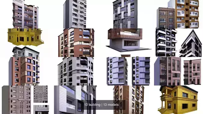 13 building 3D Model Collection