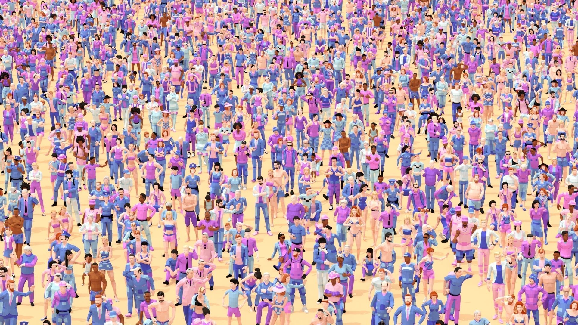 4000 Posed People Ultimate for ArchViz Low-poly 3D model_6