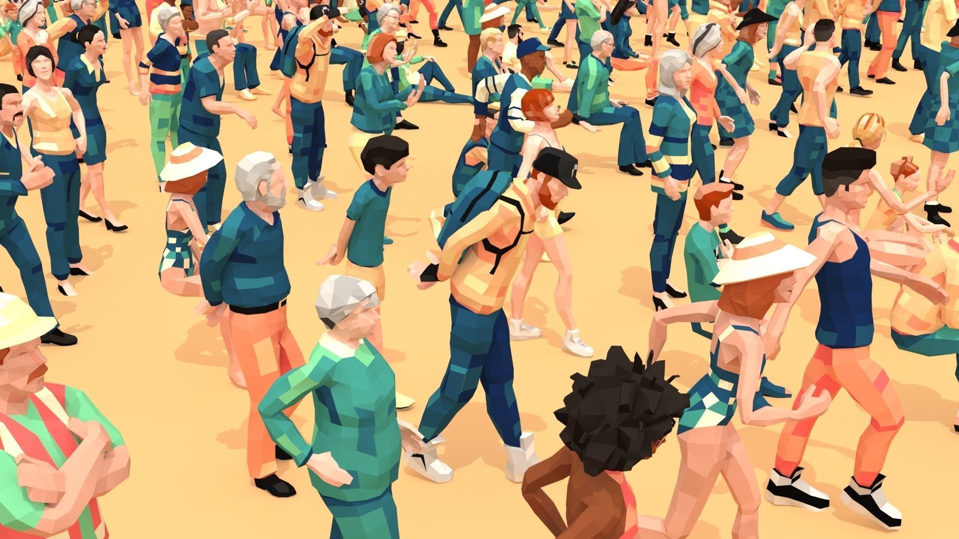 4000 Posed People Ultimate for ArchViz Low-poly 3D model_11