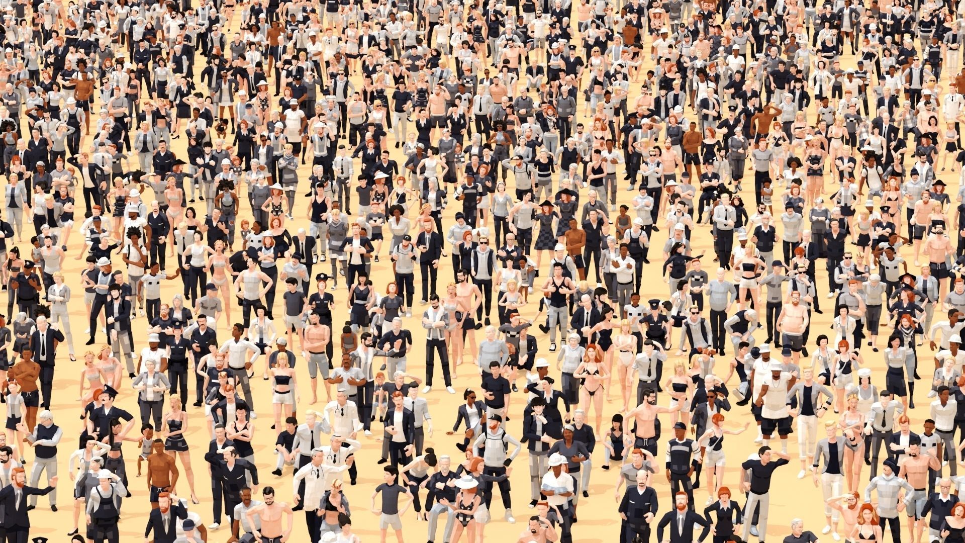 4000 Posed People Ultimate for ArchViz Low-poly 3D model_3