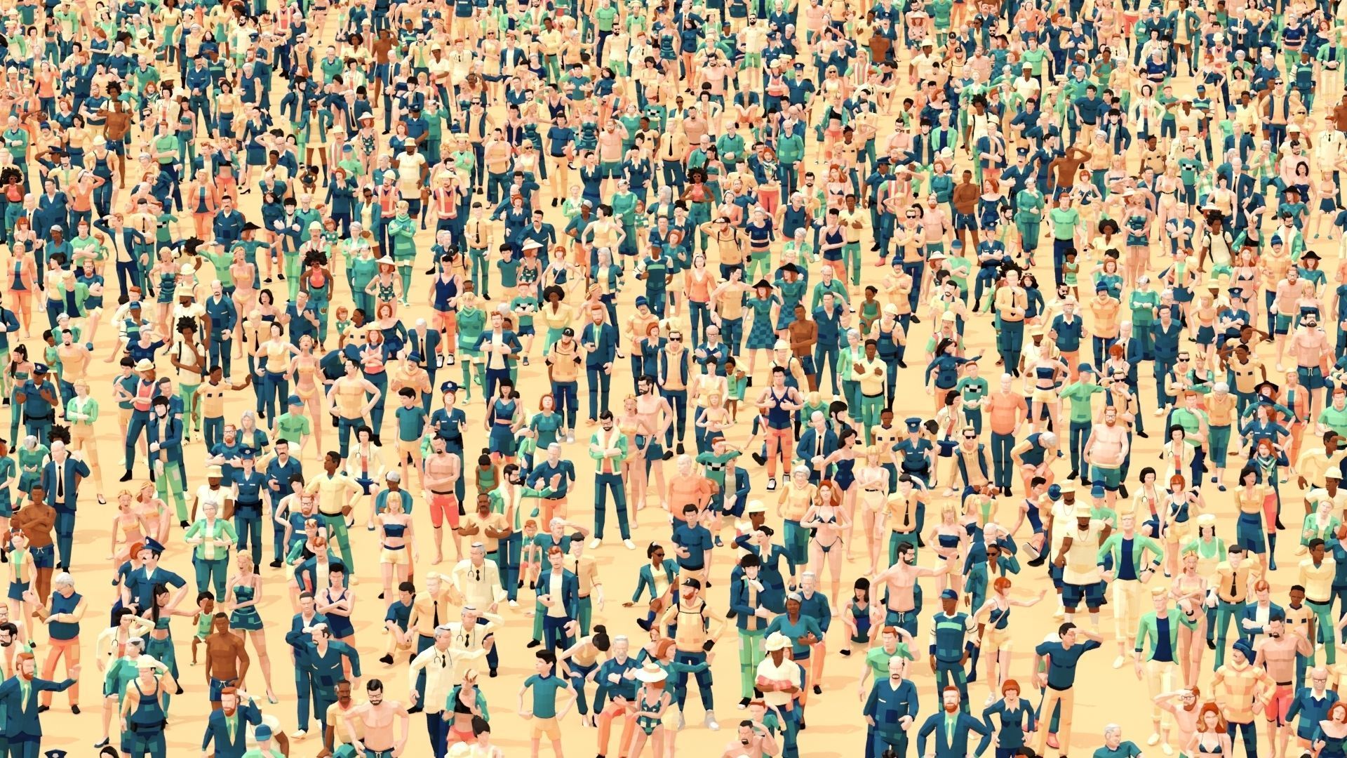 4000 Posed People Ultimate for ArchViz Low-poly 3D model_2