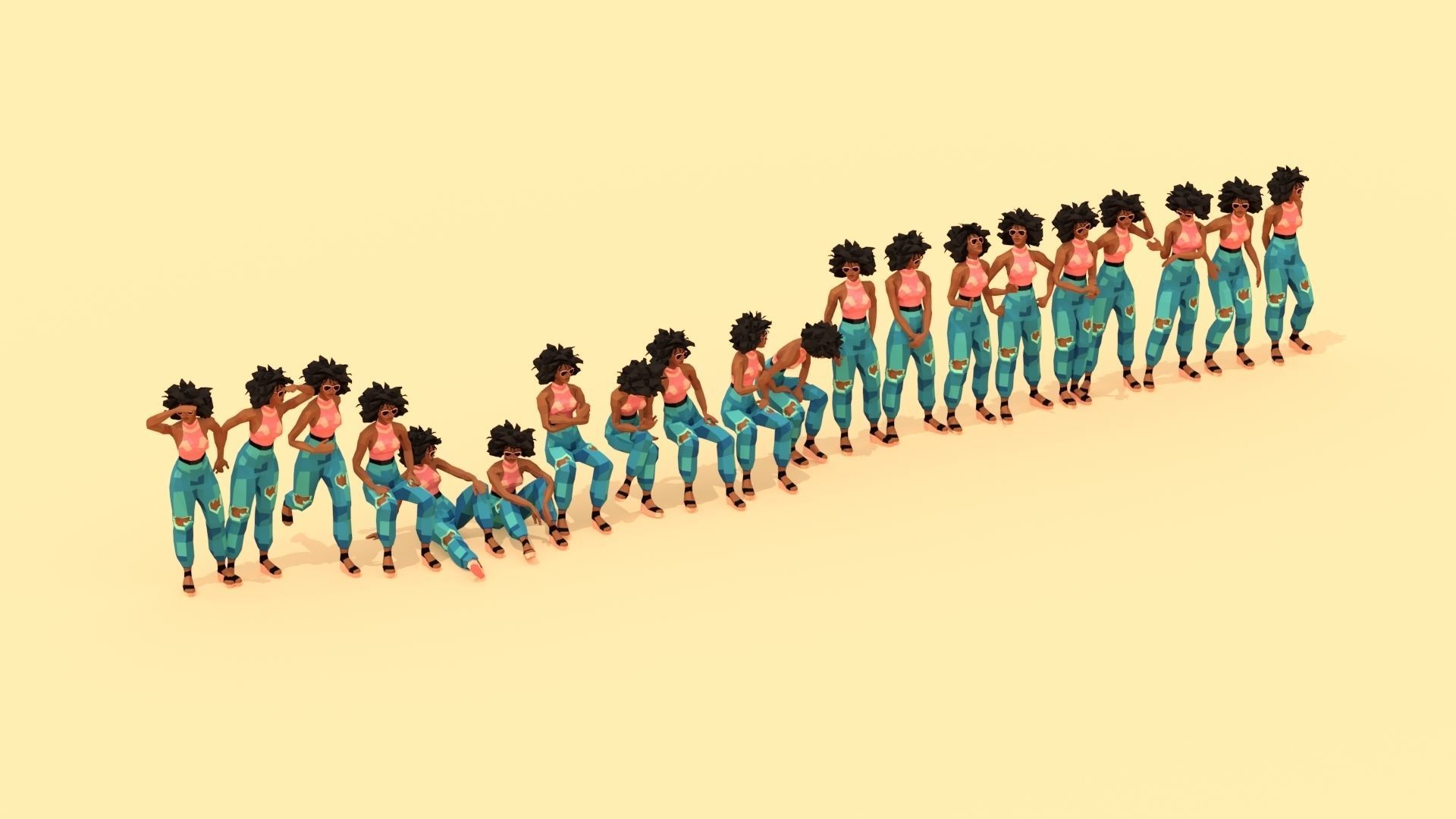 4000 Posed People Ultimate for ArchViz Low-poly 3D model_7