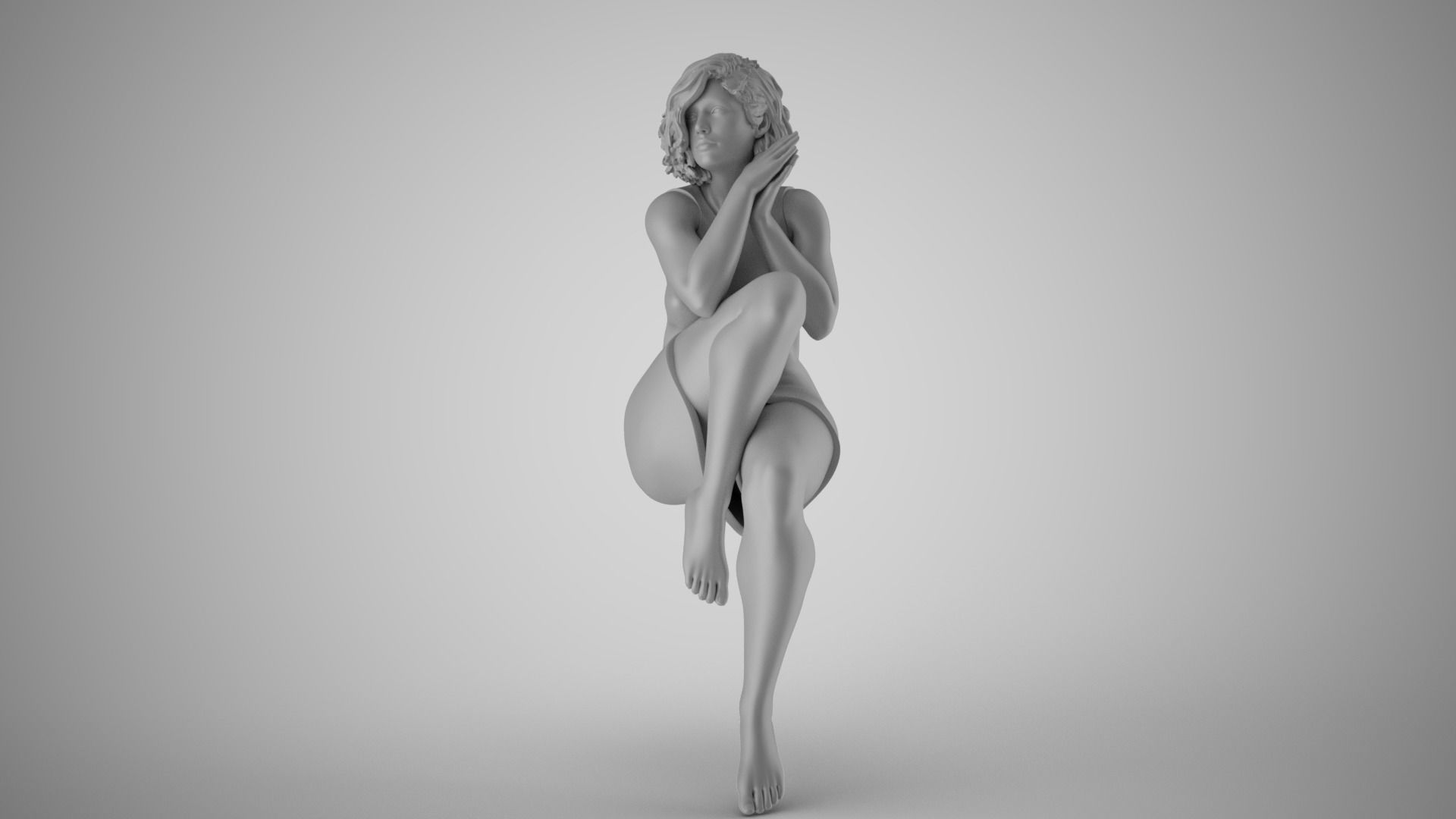 Peaceful Woman 3D print model_2