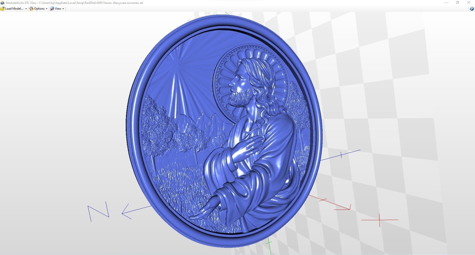 3D design of Christ for carving on wood or 3D printing 3D model_1