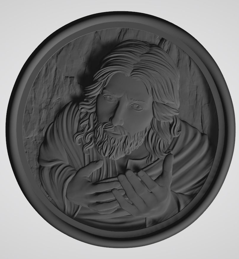 3D design of Christ for carving on wood or 3D printing 3D model_2
