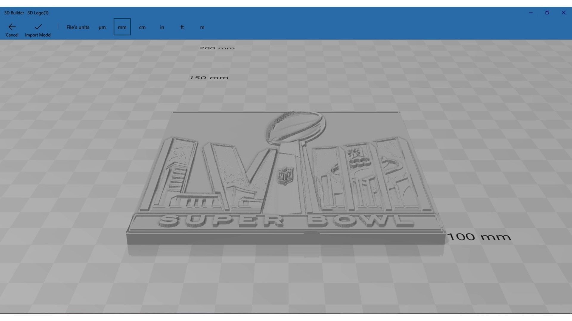 3D Logo Super Bowl LVIII 3D print model_2