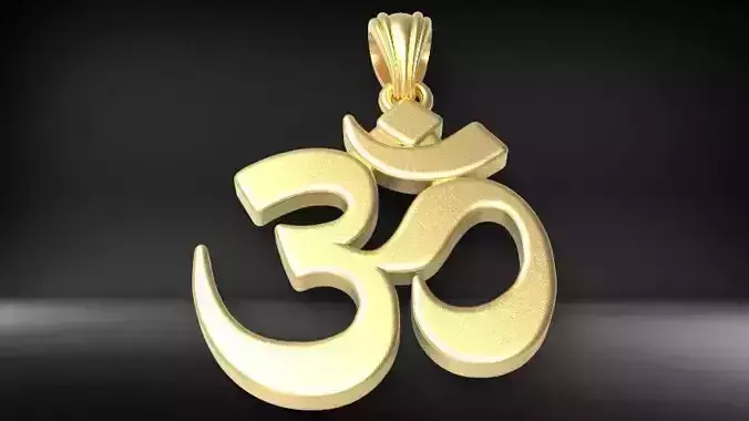 3D Aum OM Yoga Symbol Hindu Jewelry Pendant