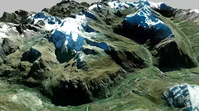  Mountain landscape Albaron Alps Savoie France