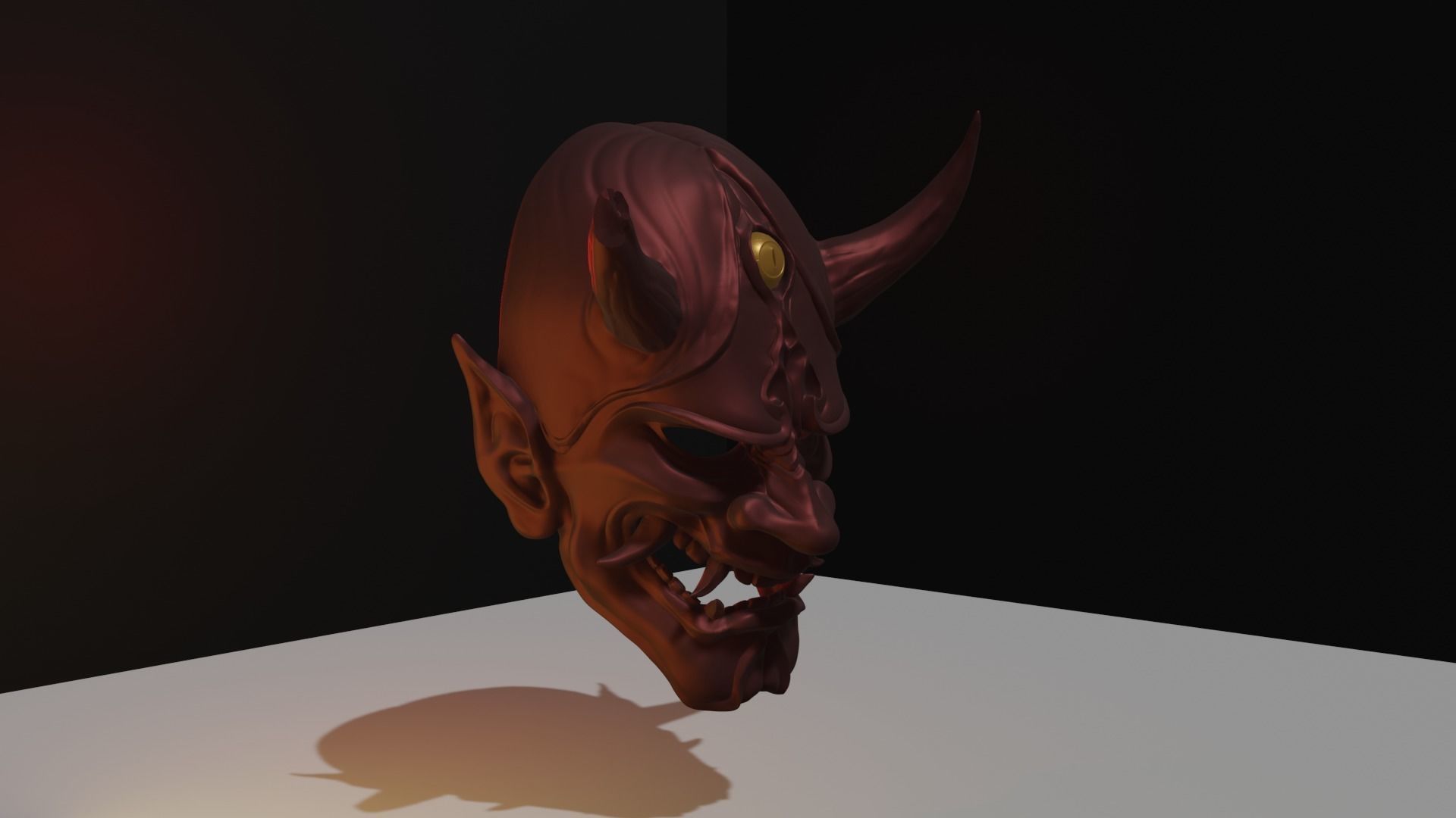ONI MASK WITH THREE EYES 3D print model_2