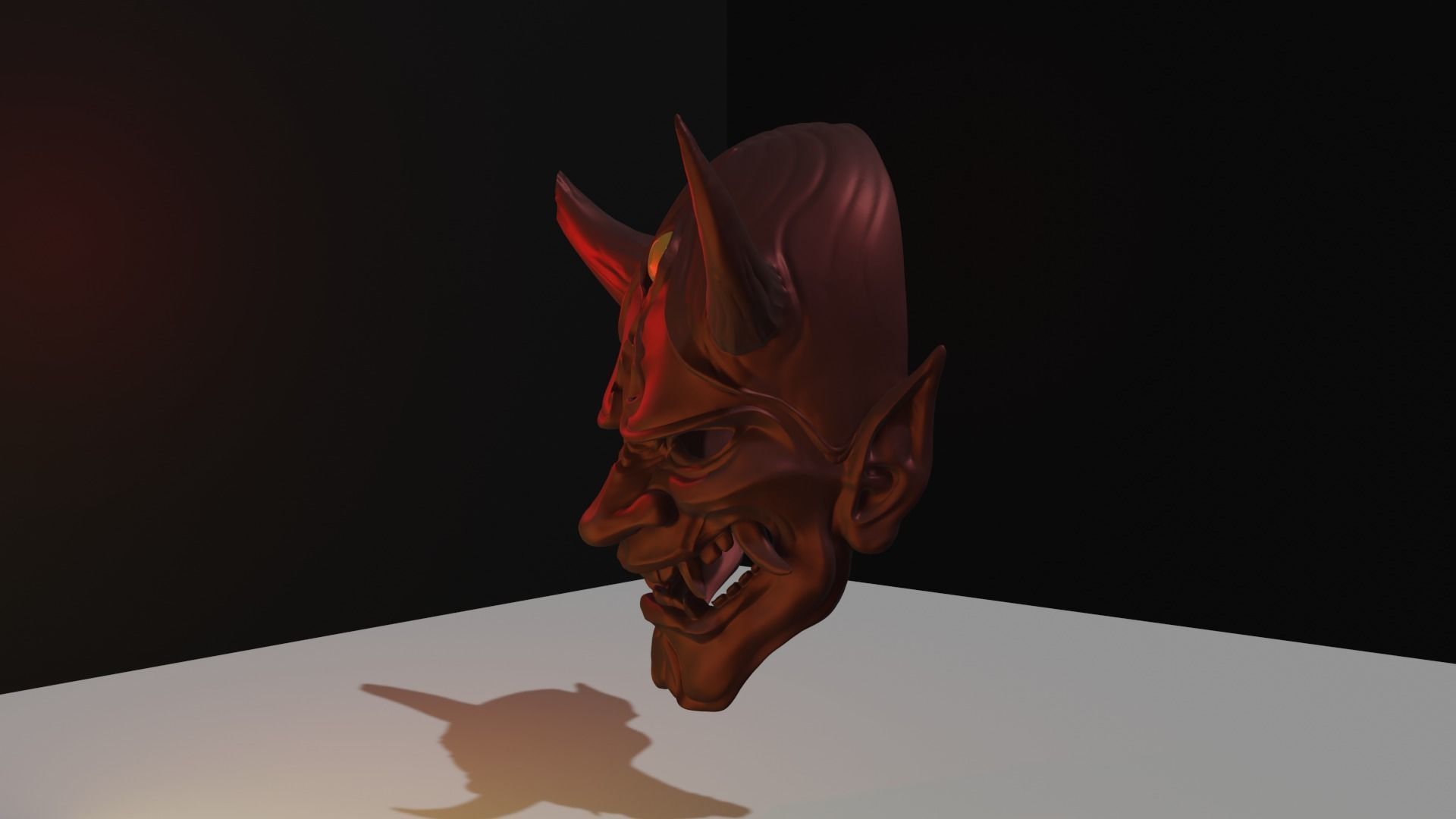 ONI MASK WITH THREE EYES 3D print model_1