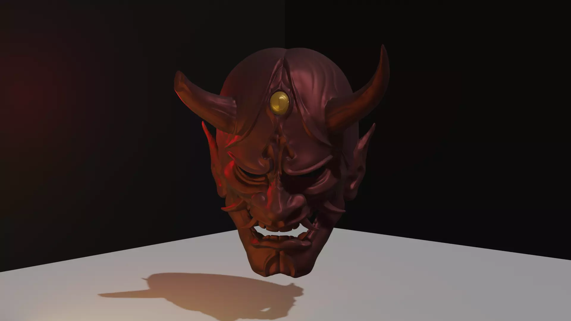 ONI MASK WITH THREE EYES 3D print model_0