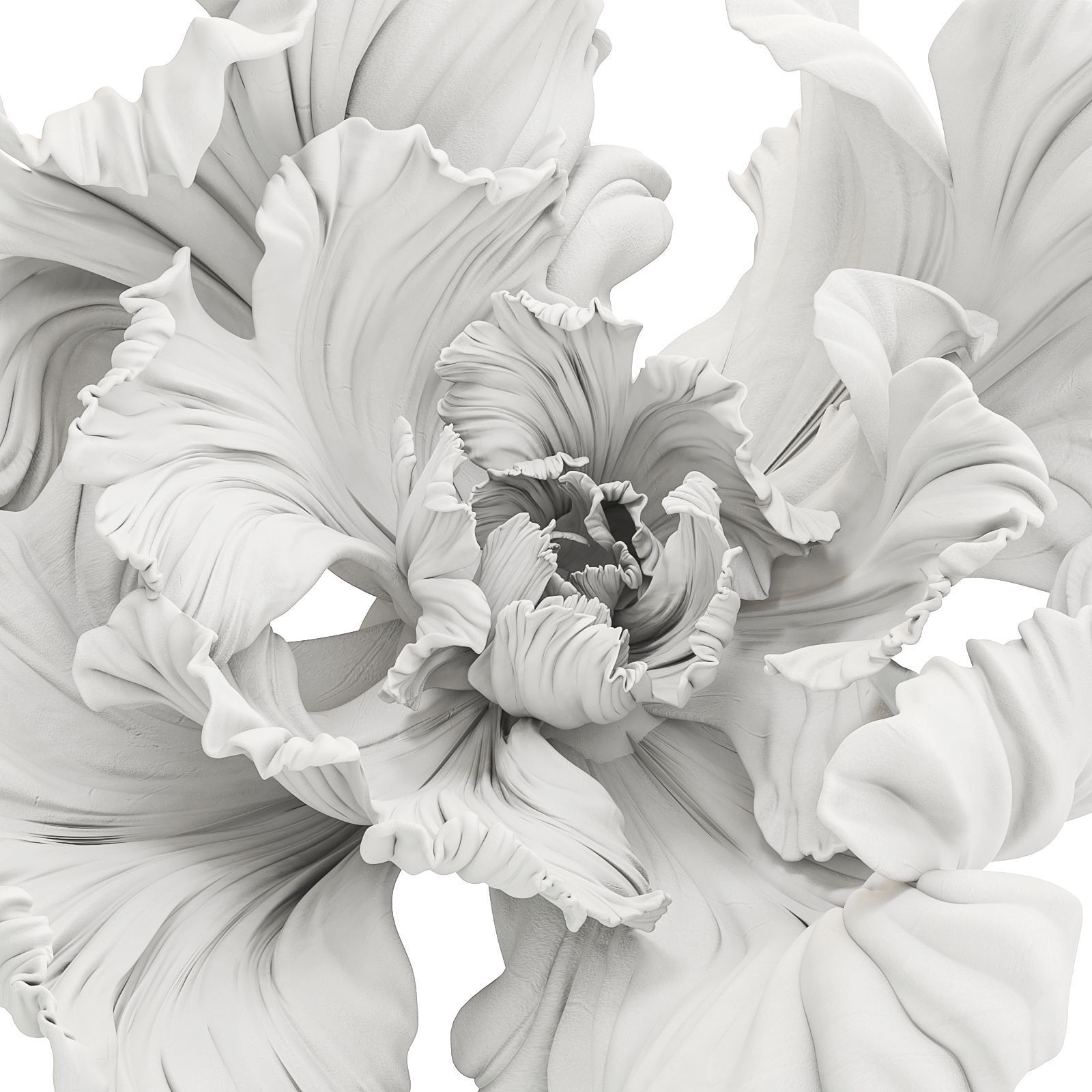 Gypsum flower 3D model_2