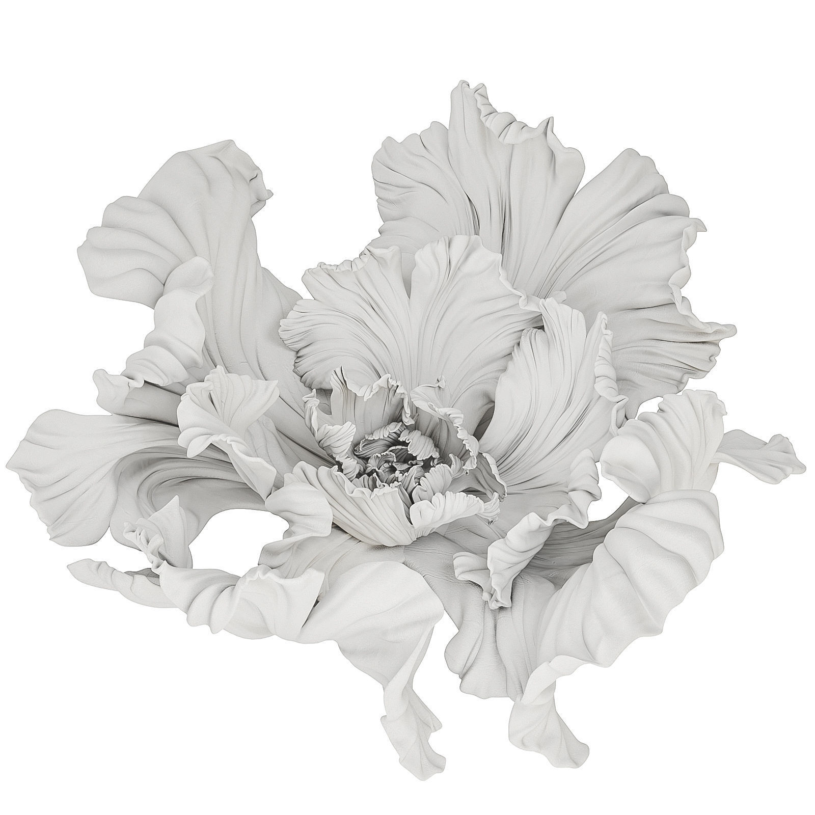 Gypsum flower 3D model_4