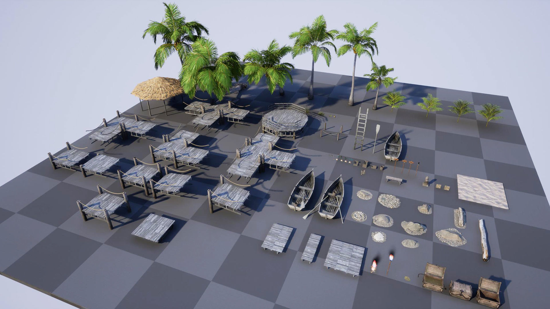 Tropical Island  pack Low-poly 3D model_16