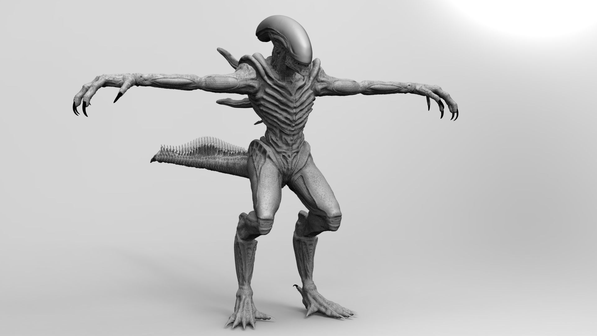 Alien Xenomorph Hunter 3D Production Model Rigged 3D model_5
