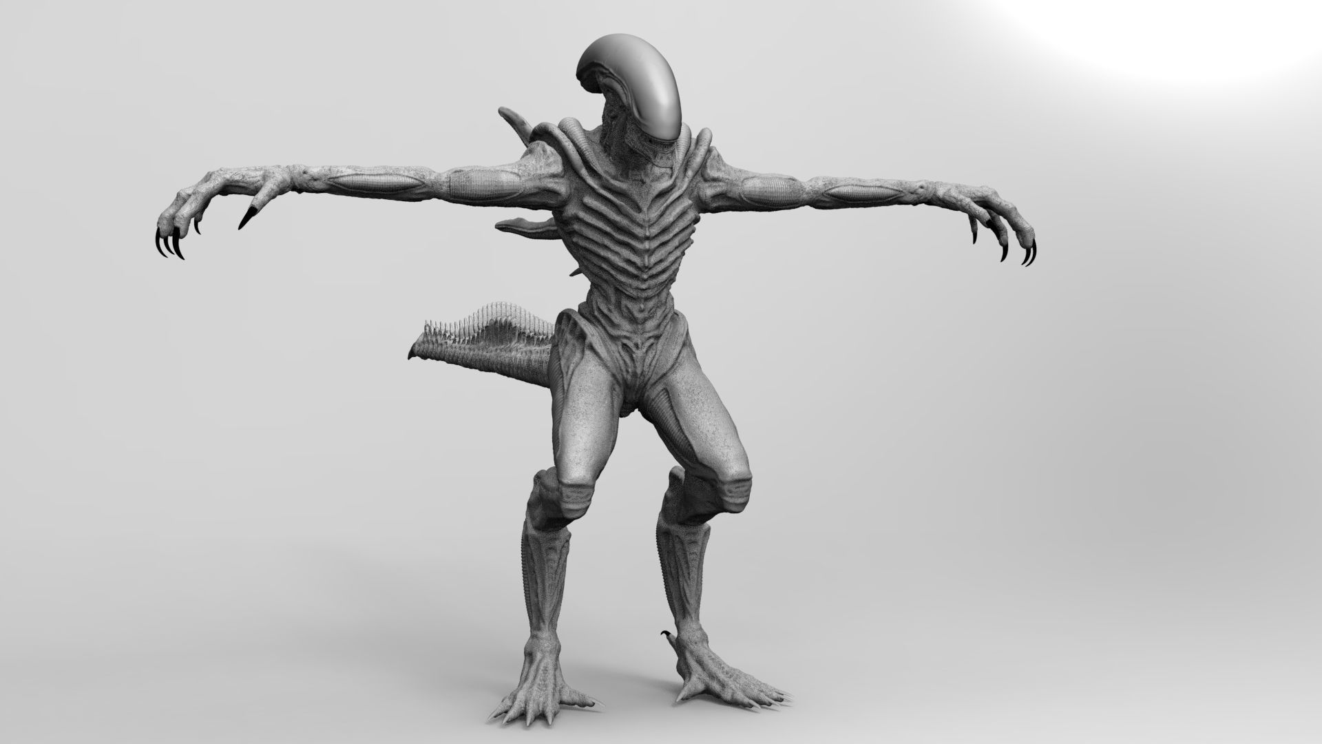 Alien Xenomorph Hunter 3D Production Model Rigged 3D model_25