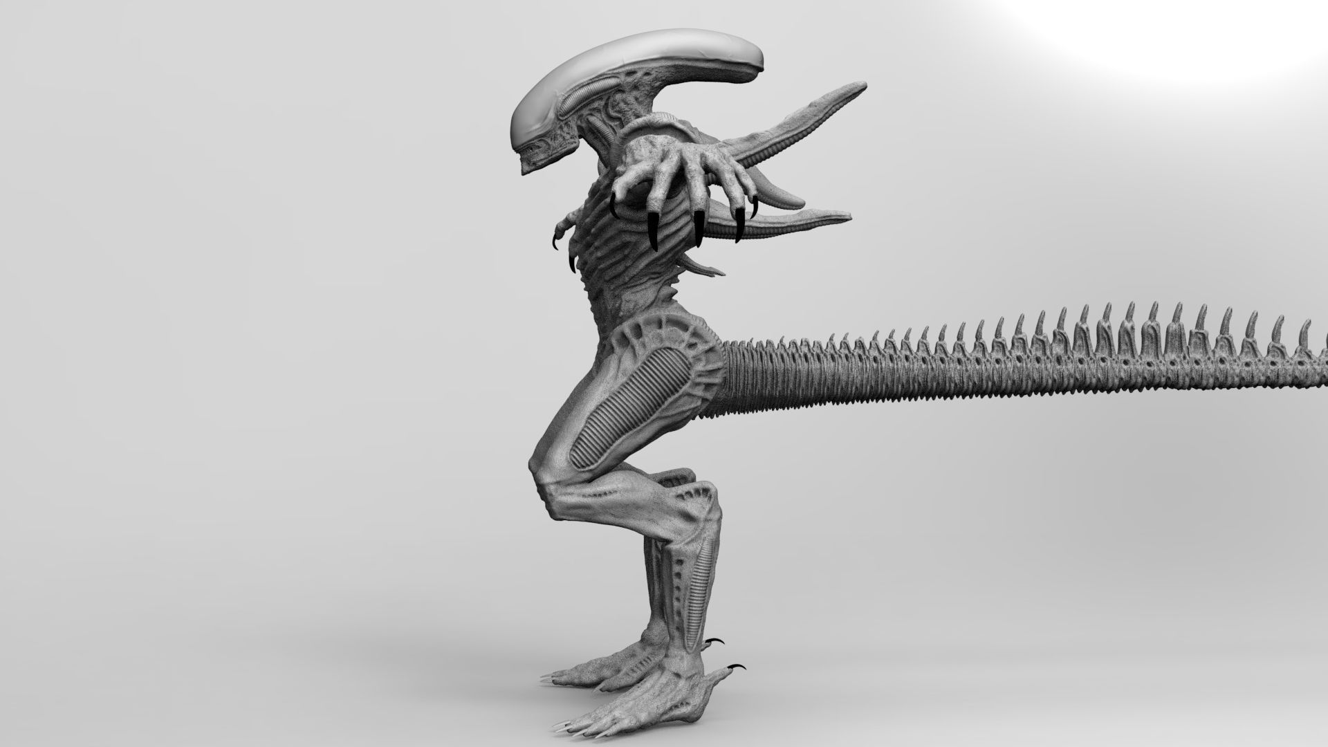 Alien Xenomorph Hunter 3D Production Model Rigged 3D model_10