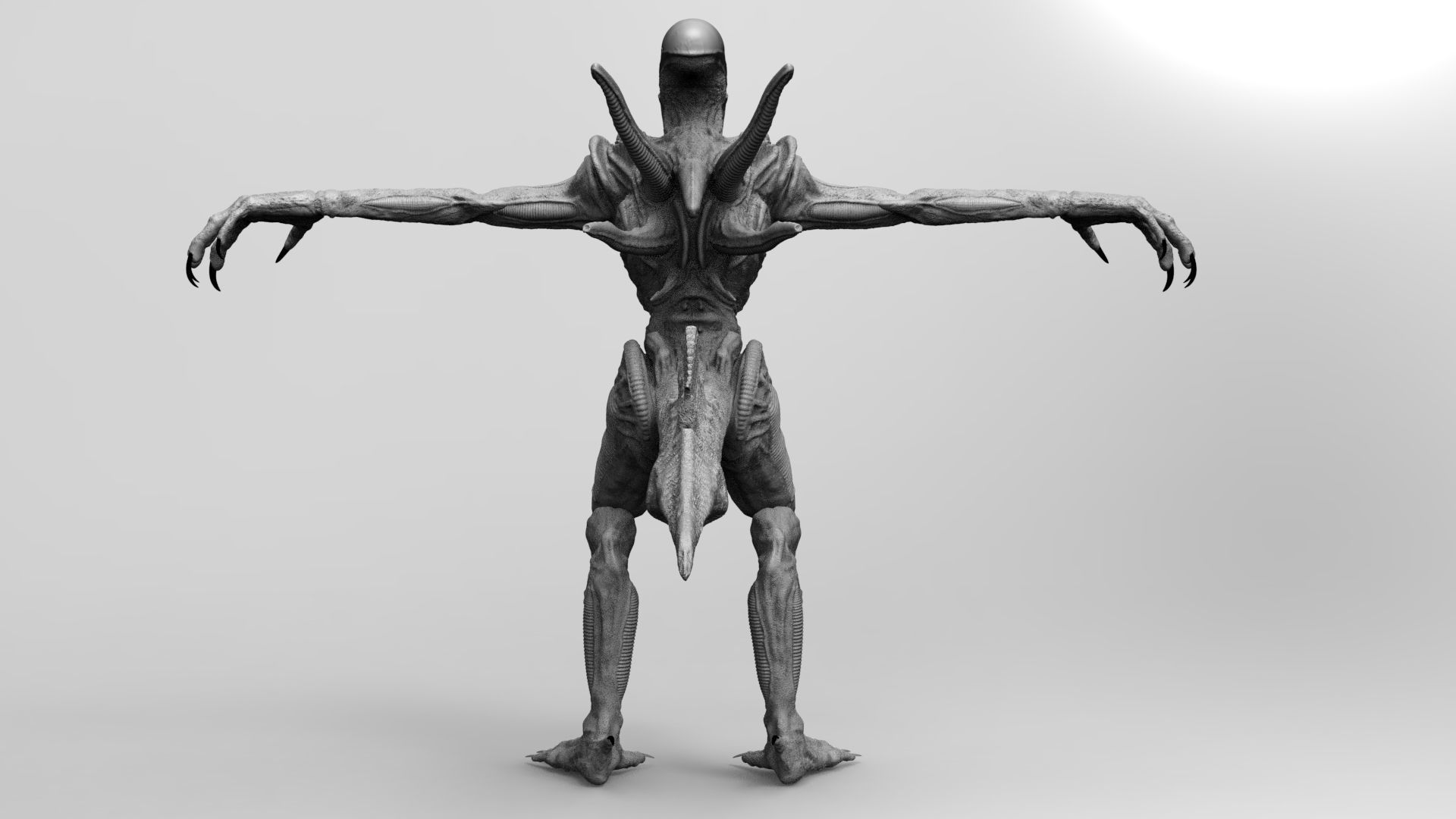 Alien Xenomorph Hunter 3D Production Model Rigged 3D model_39