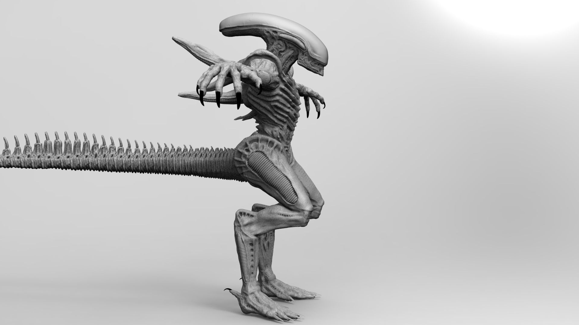Alien Xenomorph Hunter 3D Production Model Rigged 3D model_22