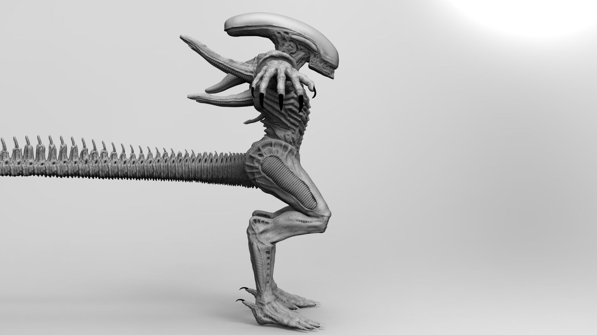 Alien Xenomorph Hunter 3D Production Model Rigged 3D model_33