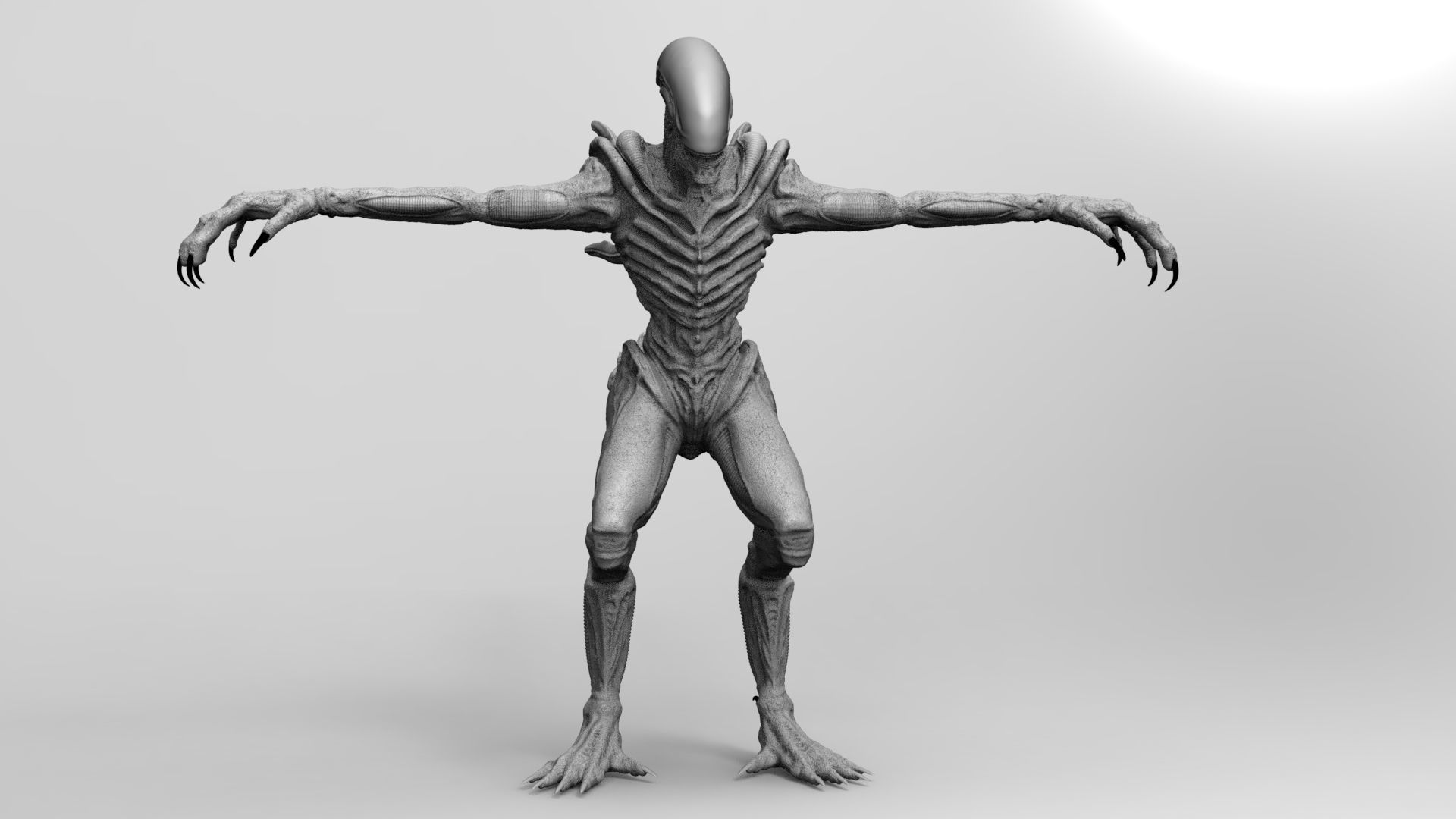 Alien Xenomorph Hunter 3D Production Model Rigged 3D model_7