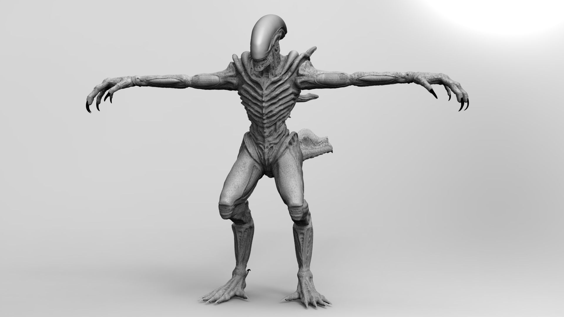 Alien Xenomorph Hunter 3D Production Model Rigged 3D model_15