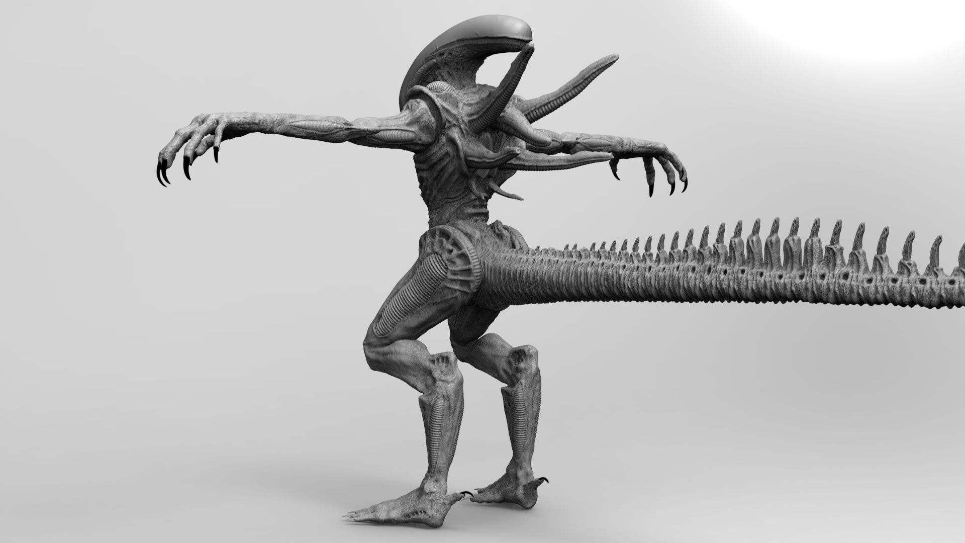 Alien Xenomorph Hunter 3D Production Model Rigged 3D model_13