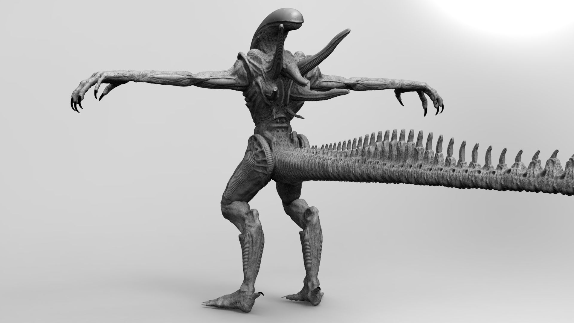 Alien Xenomorph Hunter 3D Production Model Rigged 3D model_14
