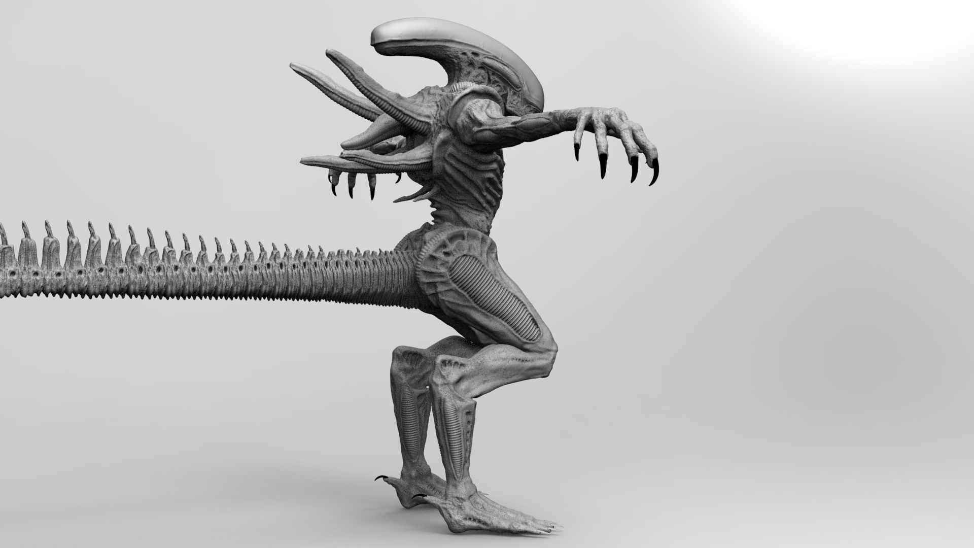 Alien Xenomorph Hunter 3D Production Model Rigged 3D model_20