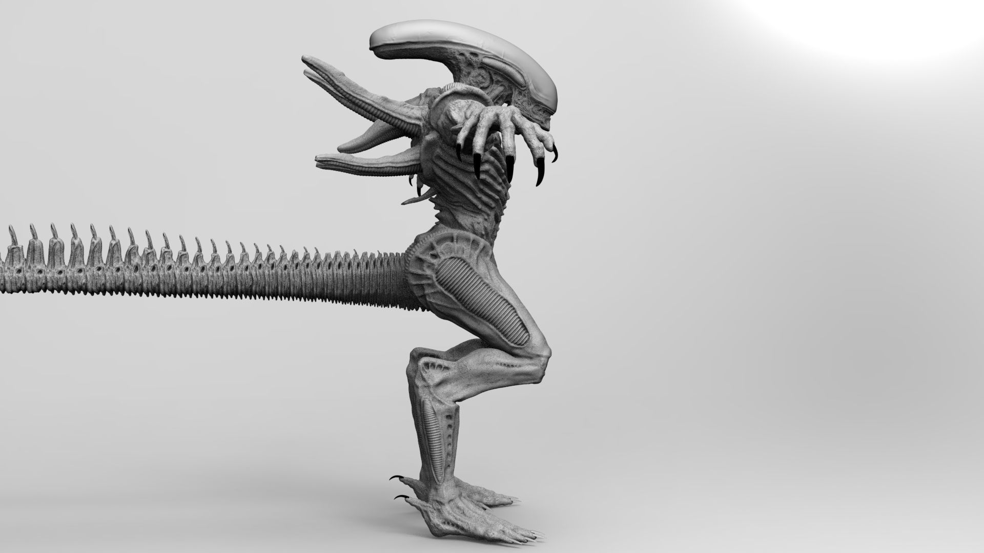 Alien Xenomorph Hunter 3D Production Model Rigged 3D model_21