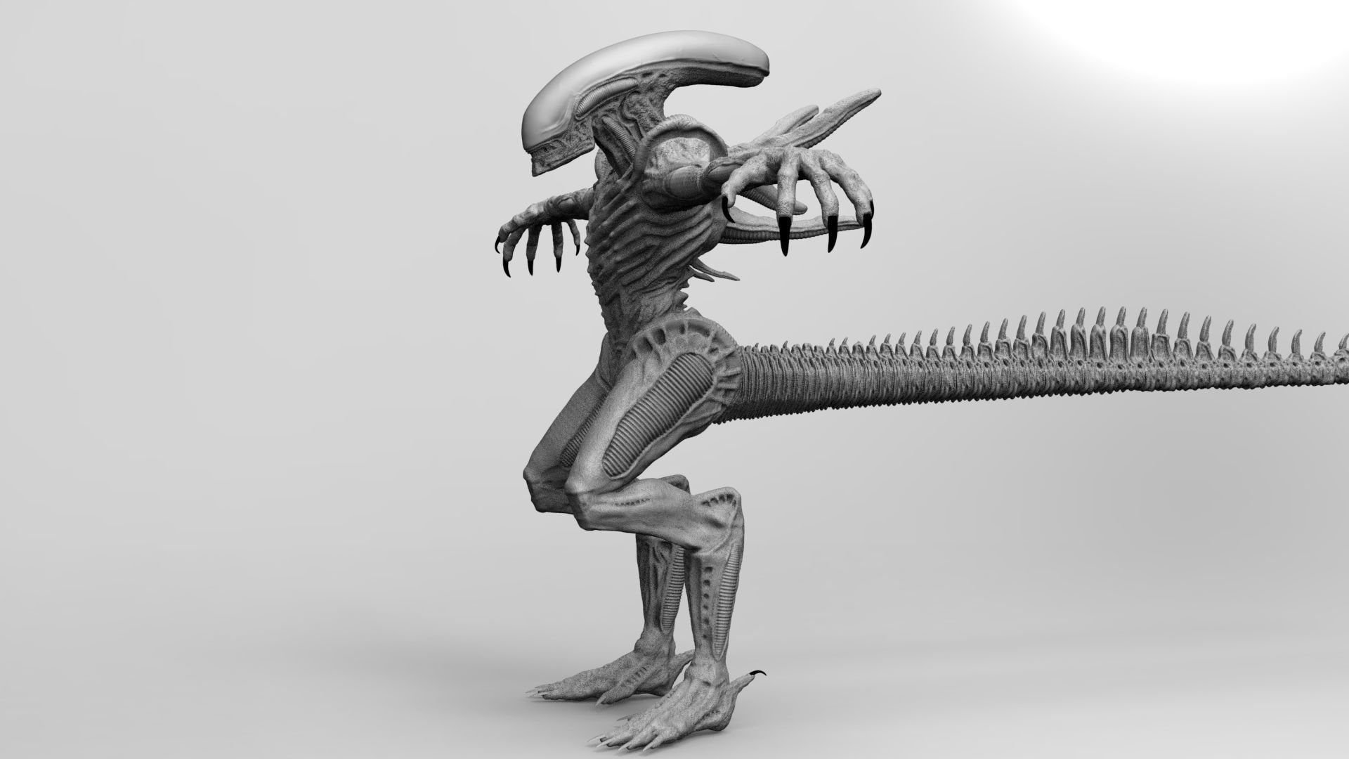 Alien Xenomorph Hunter 3D Production Model Rigged 3D model_24