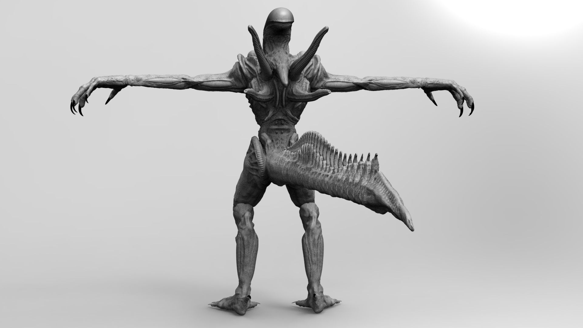 Alien Xenomorph Hunter 3D Production Model Rigged 3D model_16