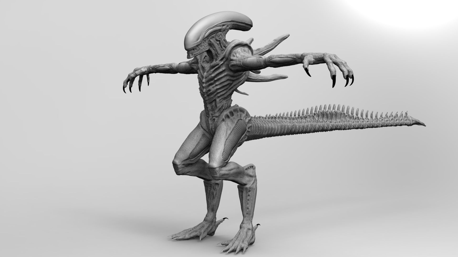 Alien Xenomorph Hunter 3D Production Model Rigged 3D model_8