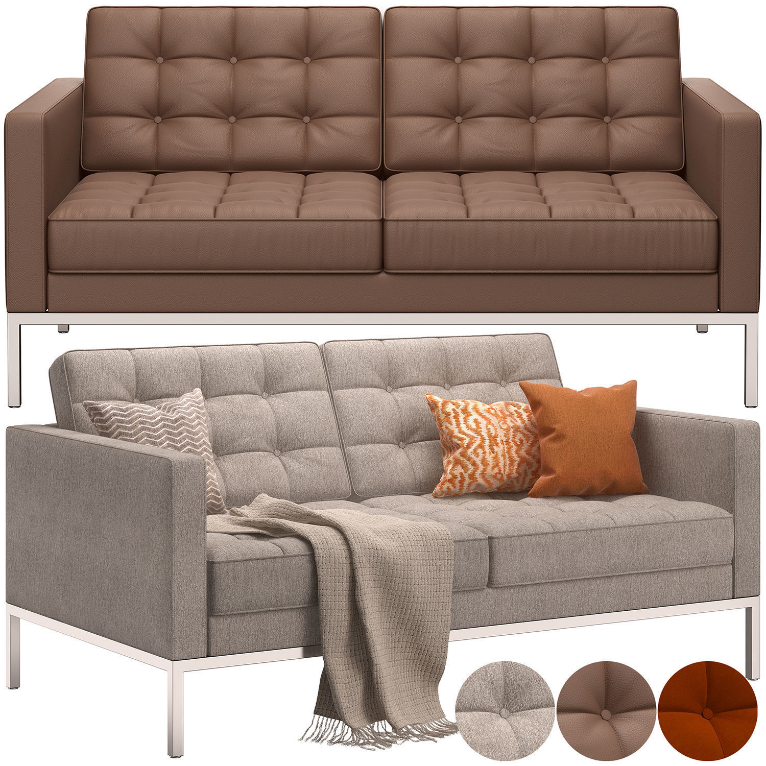 Collection of 4 branding armchairs and sofas _5