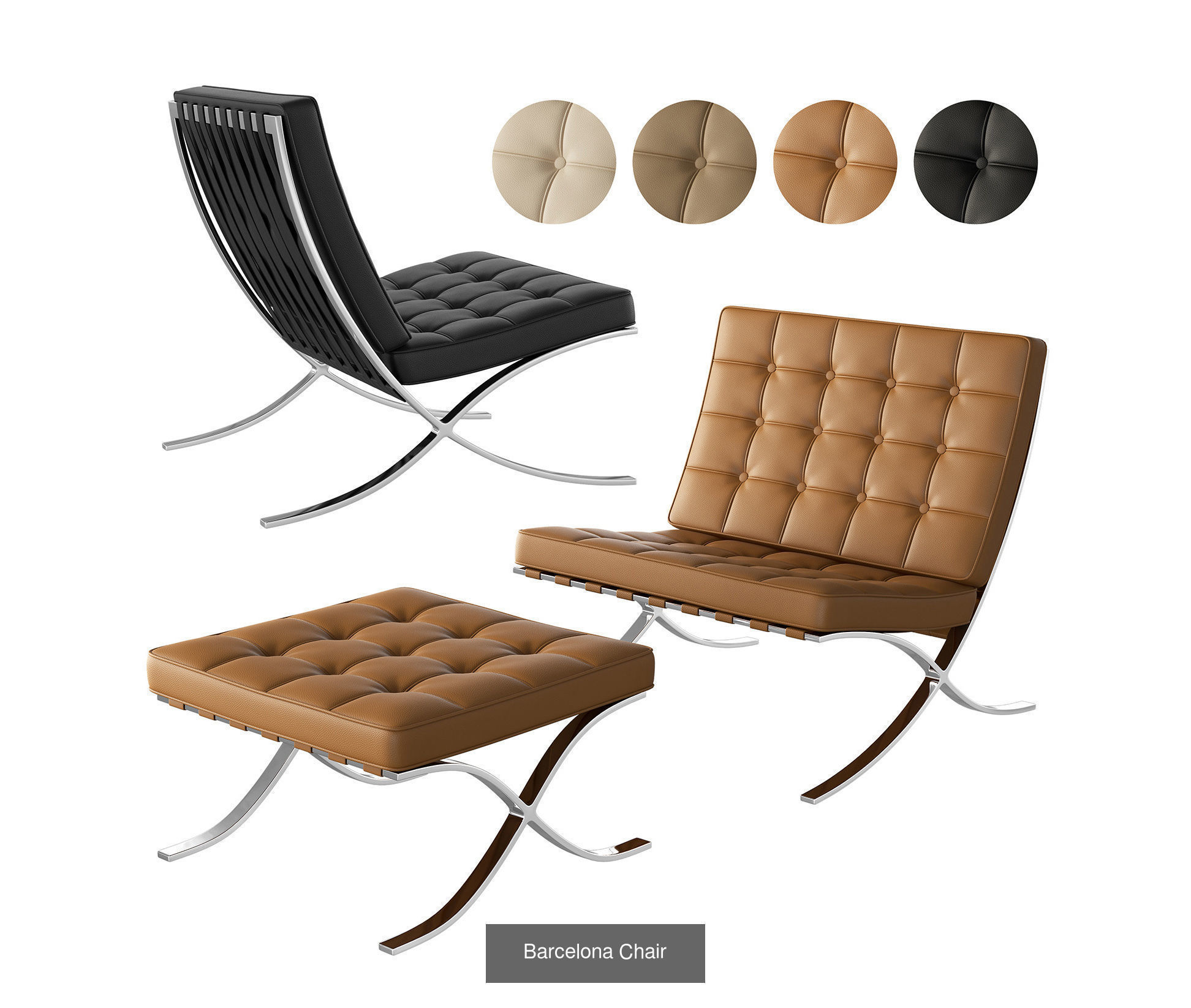 Collection of 4 branding armchairs and sofas _3