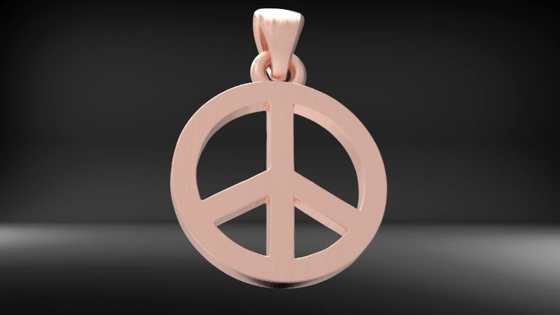 Peace Sign Jewelry Hippie Style Love Peace Pendant Necklace 3D print model_6