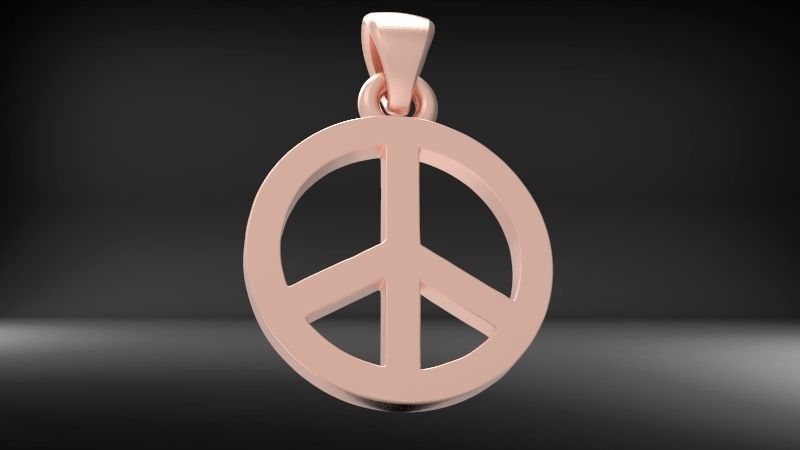 Peace Sign Jewelry Hippie Style Love Peace Pendant Necklace 3D print model_4