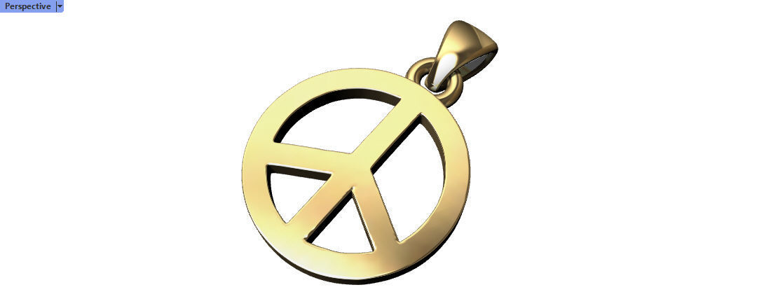Peace Sign Jewelry Hippie Style Love Peace Pendant Necklace 3D print model_7