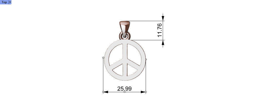 Peace Sign Jewelry Hippie Style Love Peace Pendant Necklace 3D print model_8