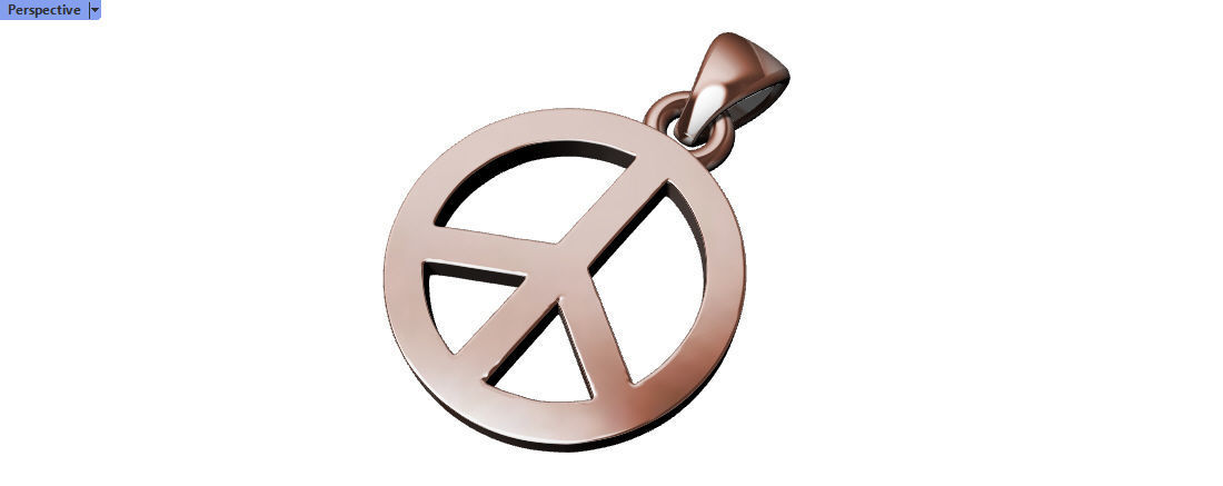 Peace Sign Jewelry Hippie Style Love Peace Pendant Necklace 3D print model_5