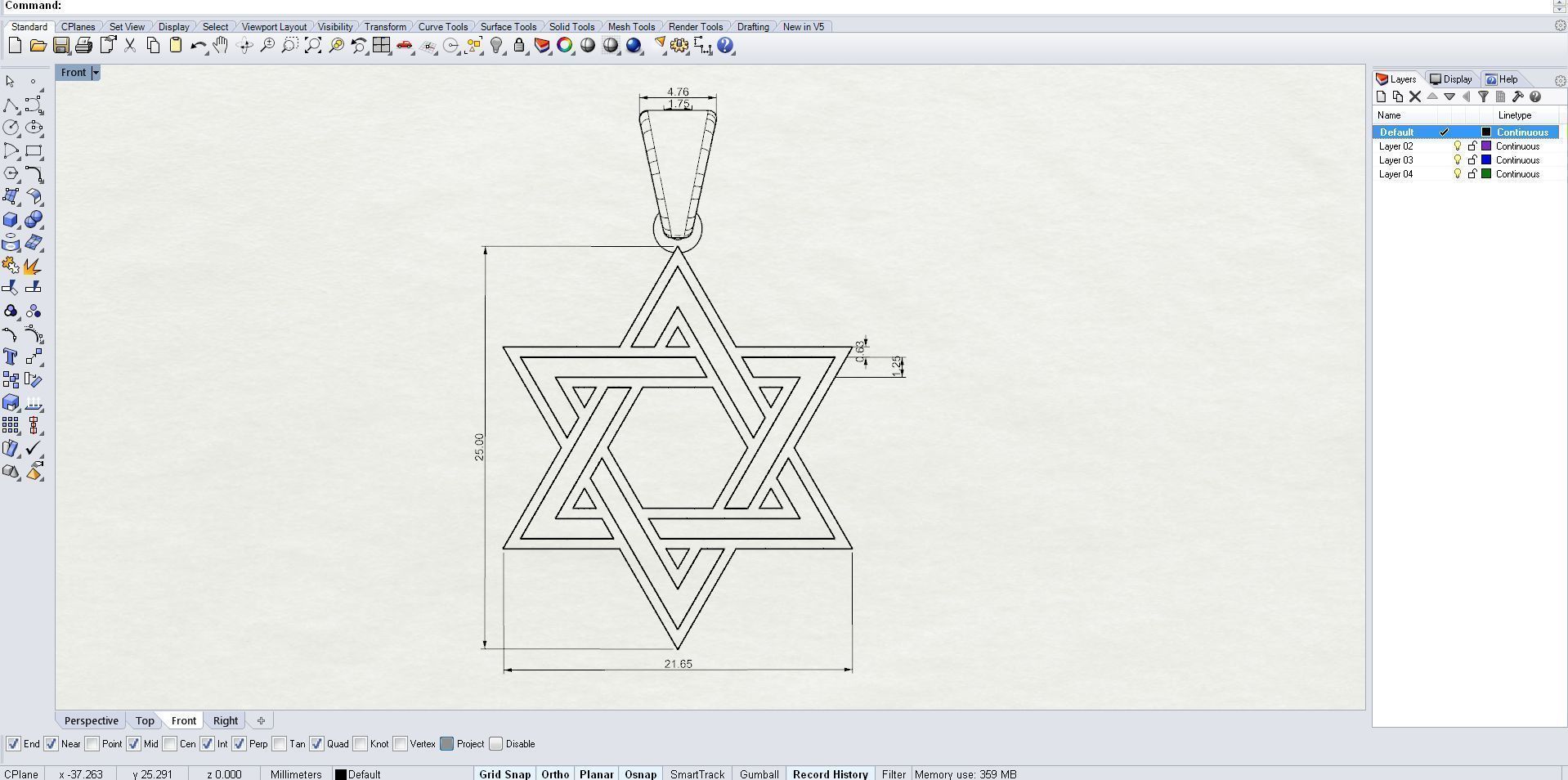 Star of David 3D print model_14