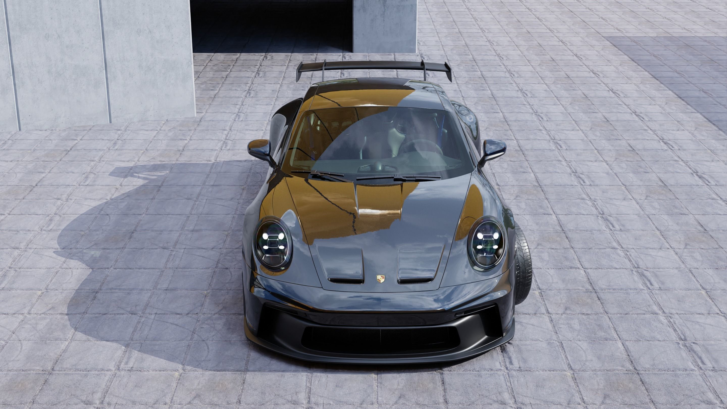 Automotive Render Scene 3D Blender File Textured  3D model_11