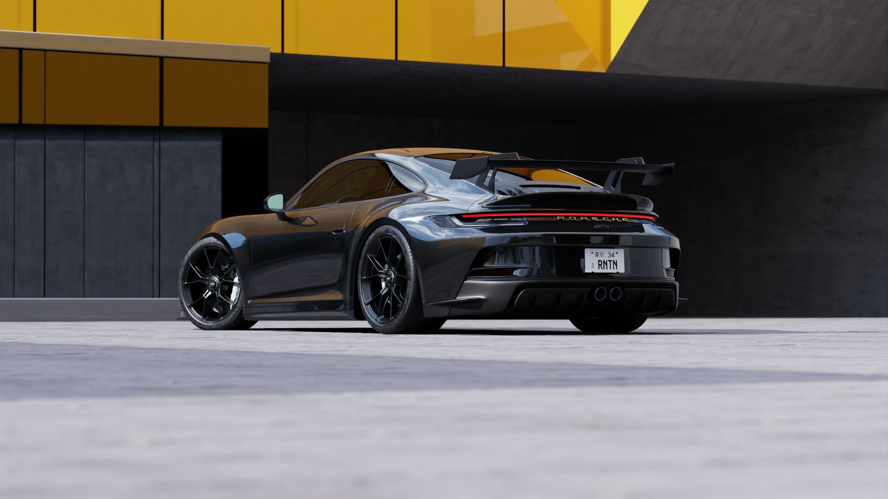 Automotive Render Scene 3D Blender File Textured  3D model_1