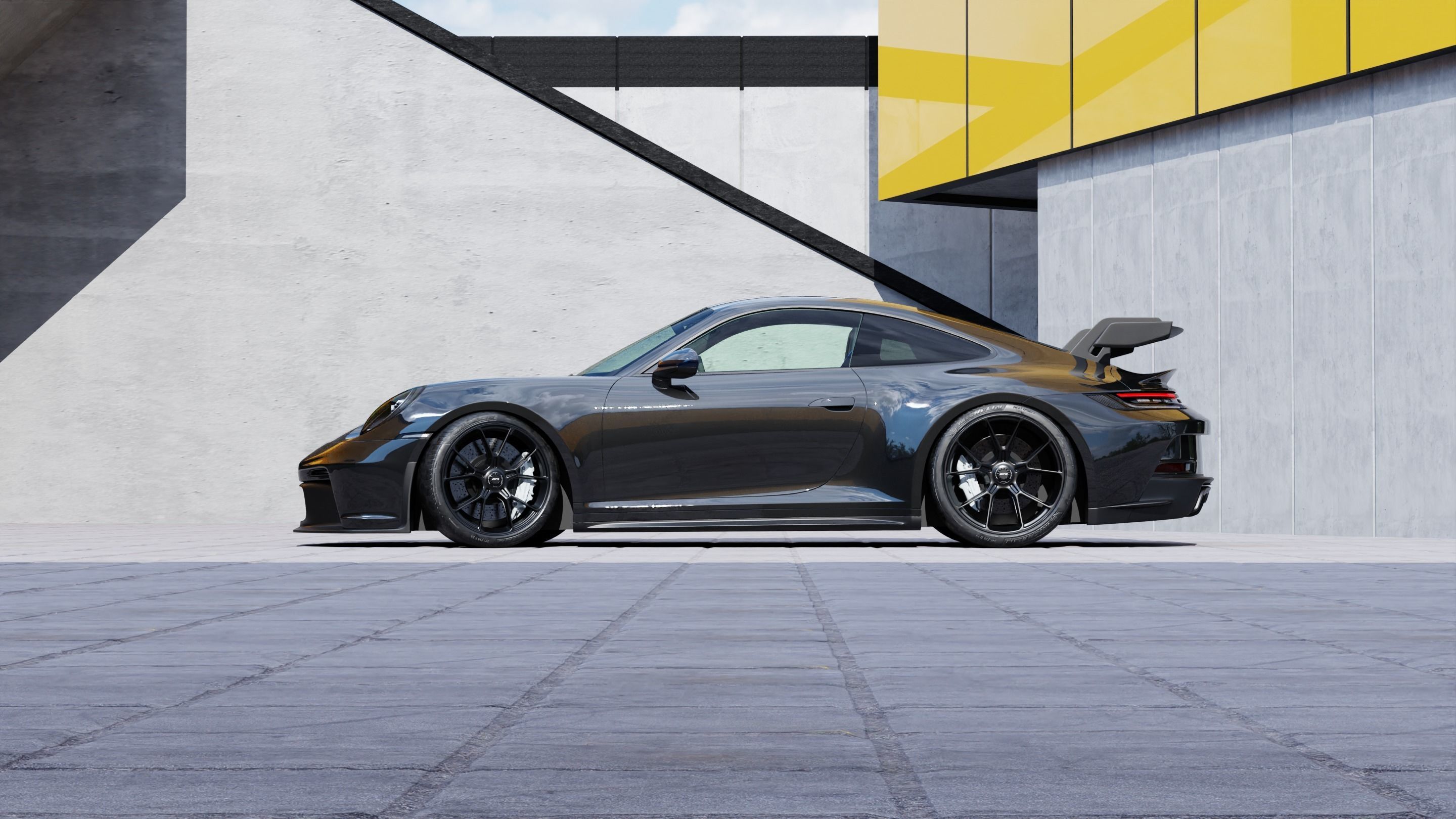 Automotive Render Scene 3D Blender File Textured  3D model_7