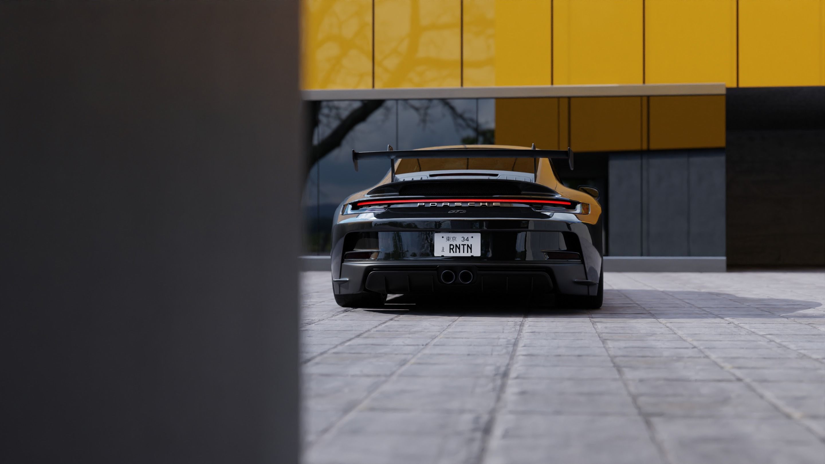 Automotive Render Scene 3D Blender File Textured  3D model_12